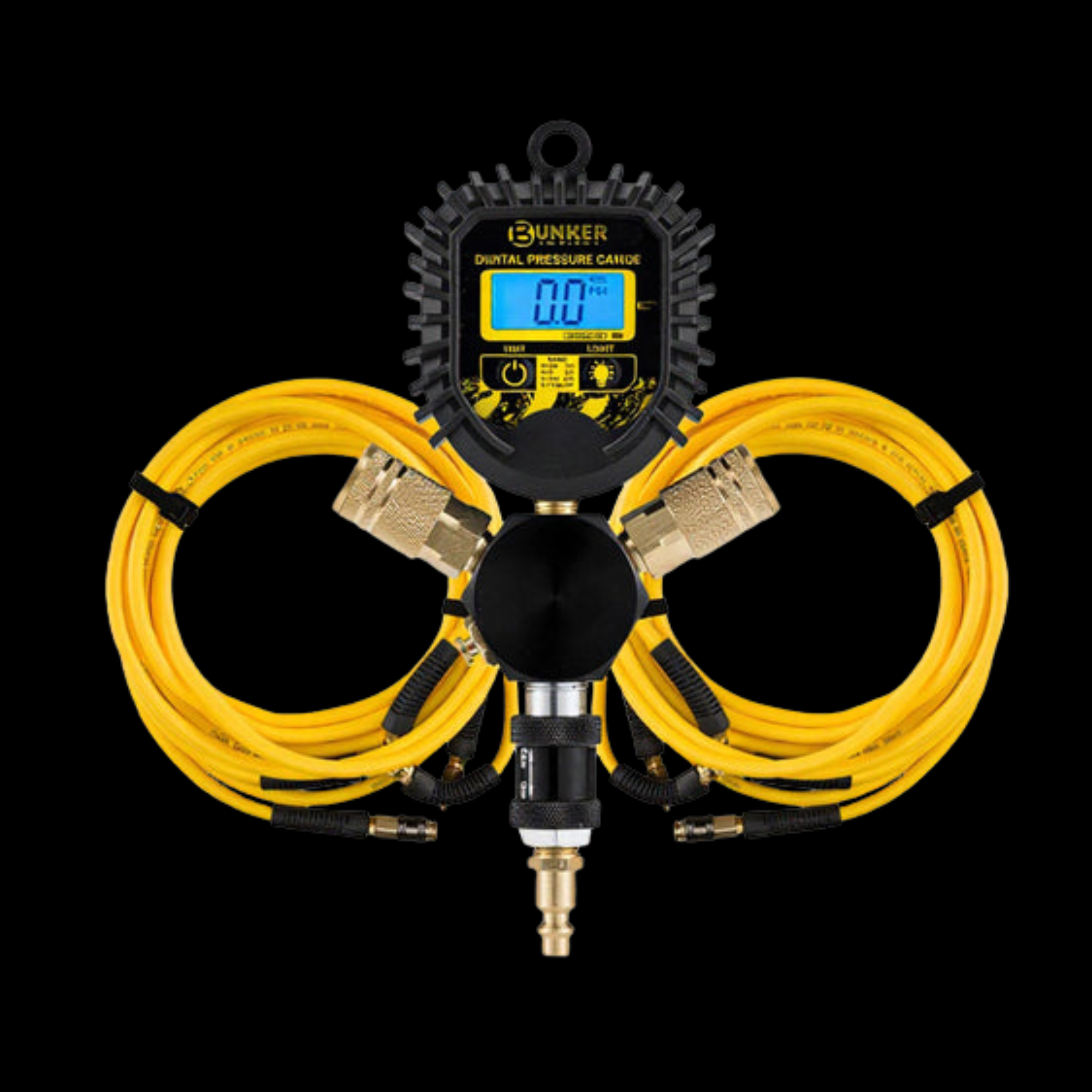 Bunker Indust Tire Inflator & Deflate Gauge with Hose 2Pc